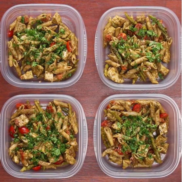 Meal Prep Pesto Chicken Pasta